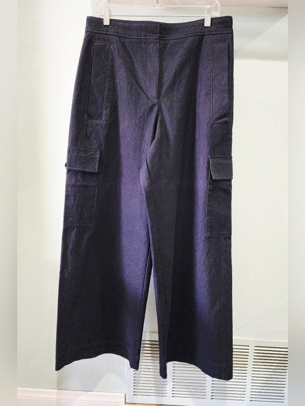 COS | Cropped Wide-Leg Cargo Trousers | Dark Navy Blue | Size 12 | NWOT - Picture 4 of 10